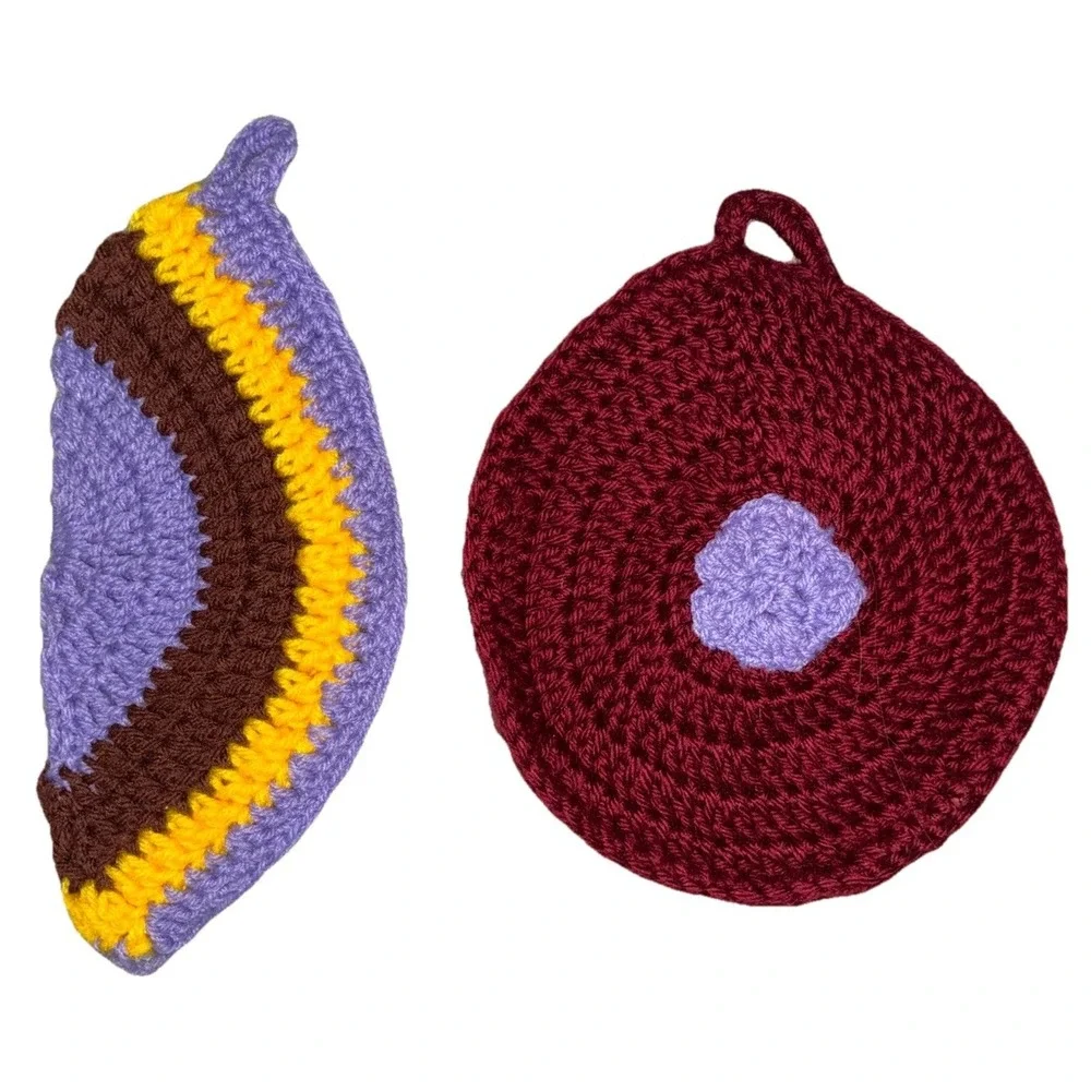 Handmade Trivet Hot Pad Pot Holder Crochet Decor Handmade (2) NEW